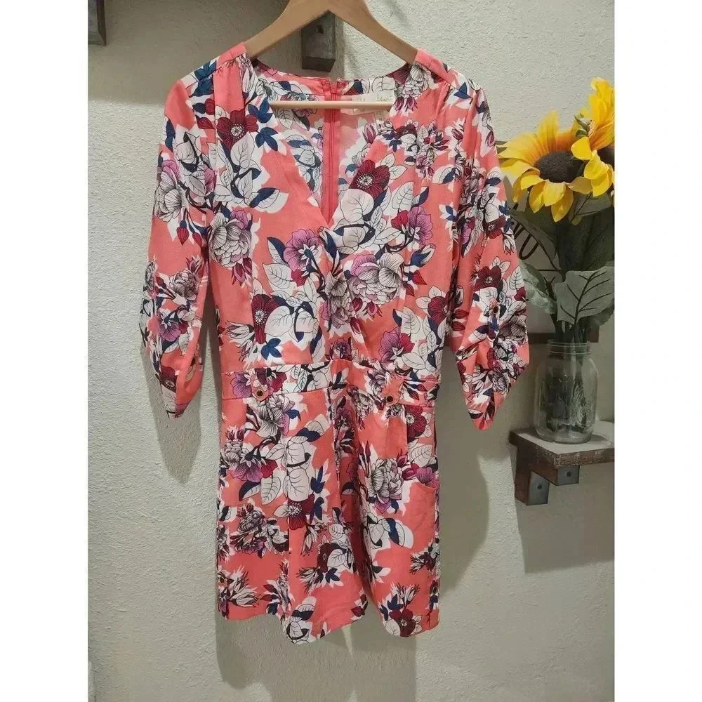 Yumi Kim Pink Floral Romper Size Medium.